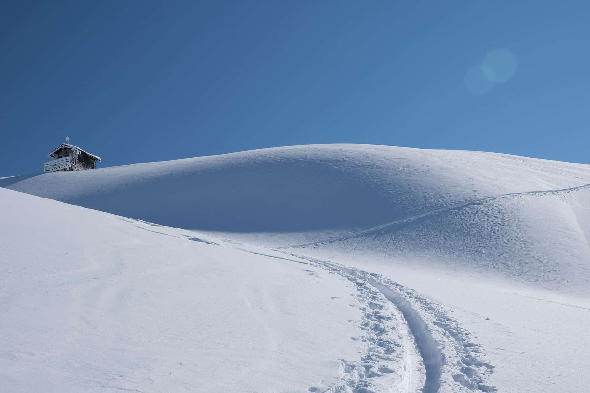 Ski Touring track to the old Chamossiere ski lift